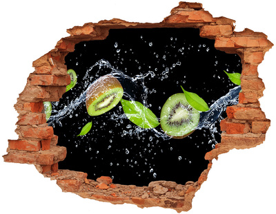 Adesivo murale buco 3D Cascata di frutti di kiwi