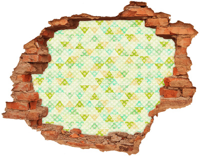 Adesivo murale buco 3D Motivi colorati in un buco nel muro