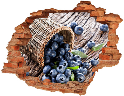 Adesivo murale buco 3D Bacche in un cestino