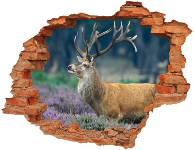 Adesivo con buco sbrecciato Cervo nel suo habitat naturale