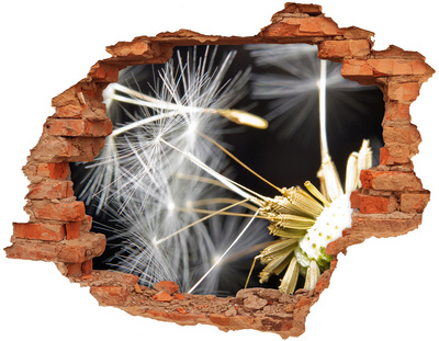 Adesivo murale buco 3D Sogno di fiori attraverso un buco nel muro