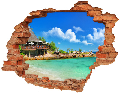 Adesivo murale buco 3D Oasi di pace nei Caraibi