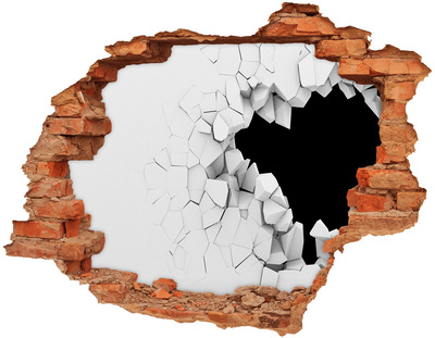 Adesivo con buco sbrecciato Un muro crollato affacciato sul vuoto