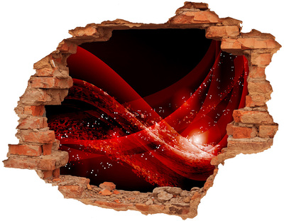 Adesivo murale buco 3D Vortice rosso nel cemento