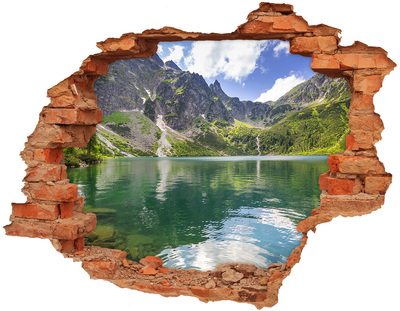 Adesivo con buco sbrecciato Lago di montagna nella valle