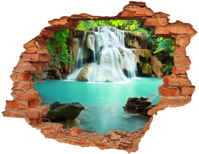 Adesivo con buco sbrecciato Una cascata in un paradiso tropicale