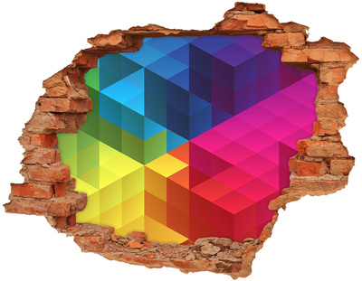 Adesivo murale buco 3D Illusione colorata dello spazio