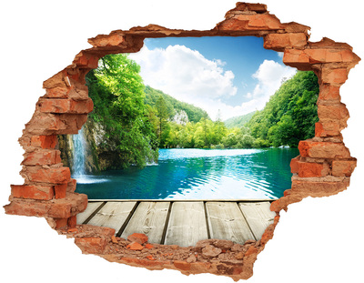 Adesivo effetto buco nel muro Una baia tra le montagne