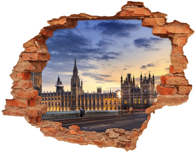 Adesivo con buco sbrecciato Tramonto su Londra