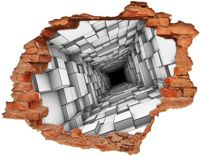 Adesivo effetto buco nel muro L'interno del labirinto a cubi