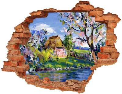 Adesivo effetto buco nel muro Un grazioso cottage di campagna