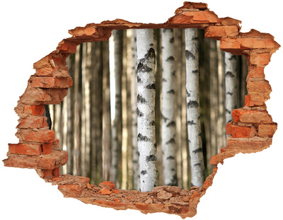 Adesivo murale buco 3D Un'oasi forestale in cemento