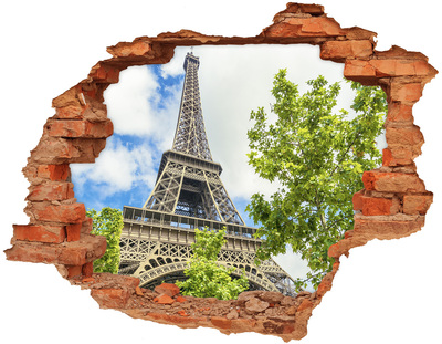 Adesivo con buco sbrecciato La Torre Eiffel a Parigi