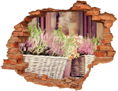 Adesivo murale buco 3D Un angolo fiorito in giardino