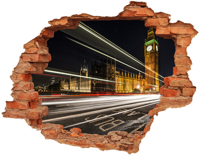 Adesivo murale buco 3D Monumenti londinesi di notte