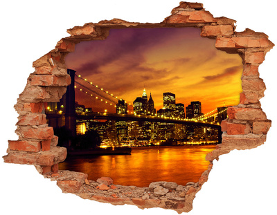 Adesivo con buco sbrecciato Lo skyline di New York al tramonto