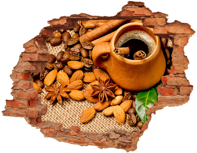 Adesivo con buco sbrecciato Caffè e spezie in stile rustico