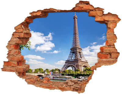 Adesivo con buco sbrecciato La Torre Eiffel a Parigi