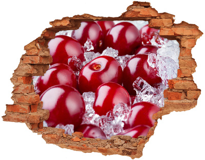 Adesivo con buco sbrecciato Ciliegie succose sul ghiaccio
