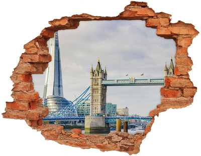 Adesivo effetto buco nel muro La Torre di Londra vista attraverso un buco nel muro