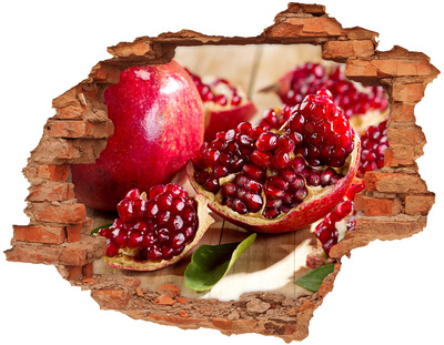 Adesivo murale buco 3D Melograno in un buco nel muro