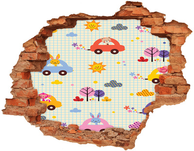 Adesivo effetto buco nel muro Un mondo di bambini pieno di gioia
