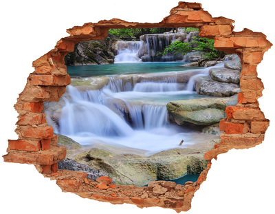 Adesivo con buco sbrecciato Cascata tra le rocce