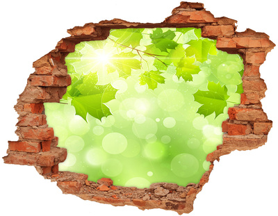 Adesivo murale buco 3D Un'oasi verde tra le foglie