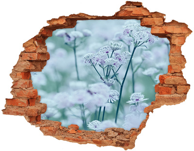 Adesivo effetto buco nel muro Fiori tra le rovine del muro