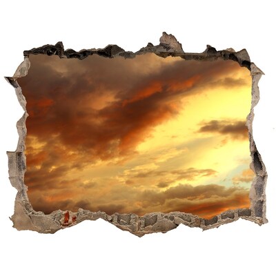 Finto buco nel muro 3D Tramonto attraverso un buco nel muro