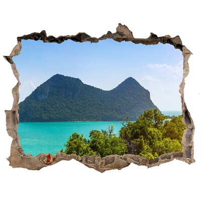 Sticker buco nel muro Veduta di un'isola tropicale