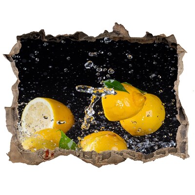 Adesivo buco nel muro Esplosione di limone in acqua