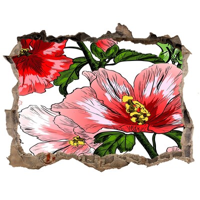 Adesivo buco nel muro Fiori in un buco nel muro