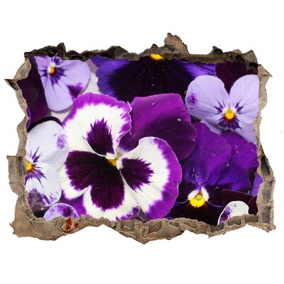 Adesivo buco nel muro Un paradiso floreale in cemento