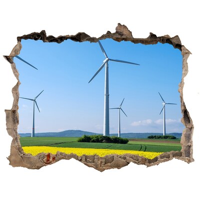 Sticker buco nel muro Fattorie ventose in campi verdi