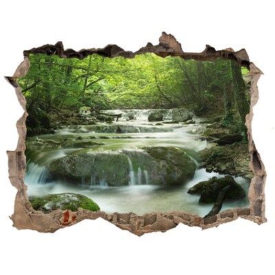 Sticker buco nel muro Valle verde con cascata