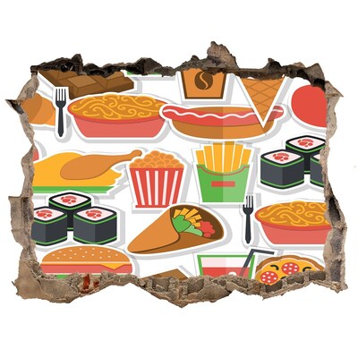 Sticker buco nel muro Sapori del mondo