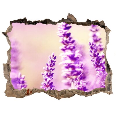 Adesivo buco nel muro Fiori di lavanda in un muro in rovina