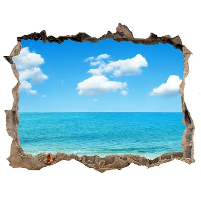 Finto buco nel muro 3D Vista di una spiaggia tropicale