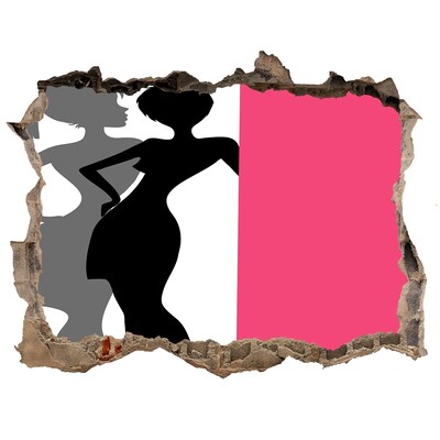 Finto buco nel muro 3D Una figura elegante in un buco nel muro