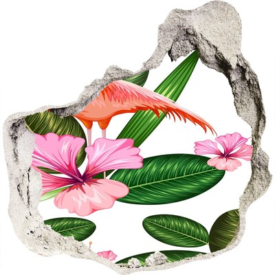 Adesivo effetto buco nel muro Paradiso tropicale dietro le mura