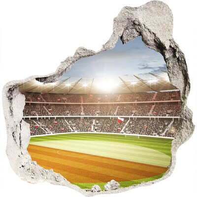 Trompe l'oeil buco nel muro Lo stadio in azione
