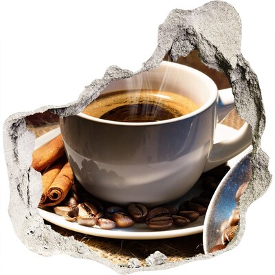 Finto buco nel muro 3D Caffè con cannella