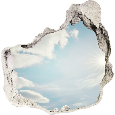Adesivo effetto buco nel muro Cielo con raggi di sole