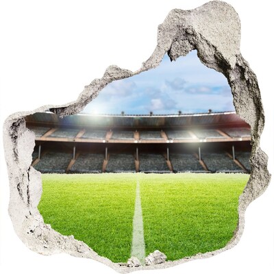 Trompe l'oeil buco nel muro Stadio di calcio visto da dietro il muro