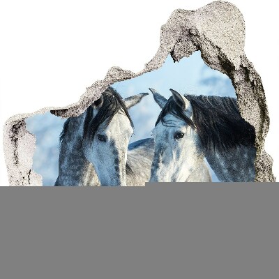 Finto buco nel muro 3D Cavalli nello spazio virtuale