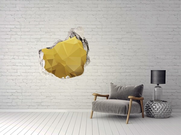 Trompe l'oeil buco nel muro La crepa dorata nel muro
