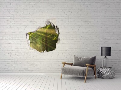 Finto buco nel muro 3D Oasi di luce nella foresta