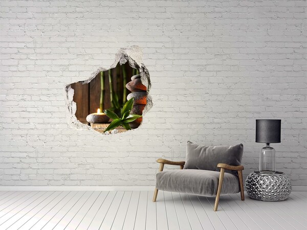 Trompe l'oeil buco nel muro Un'oasi di pace