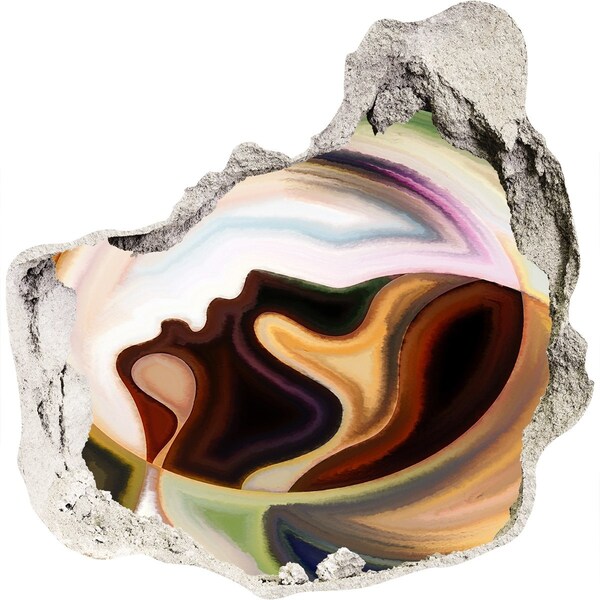 Finto buco nel muro 3D Un volto dai colori della terra